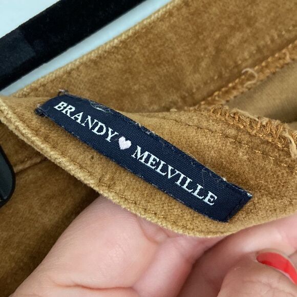 Brandy‎ Melville Velour Tan Skirt - Size S - Picture 3 of 5